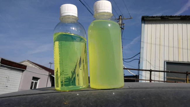 法爾特客戶的濾油現(xiàn)場(chǎng)對(duì)比